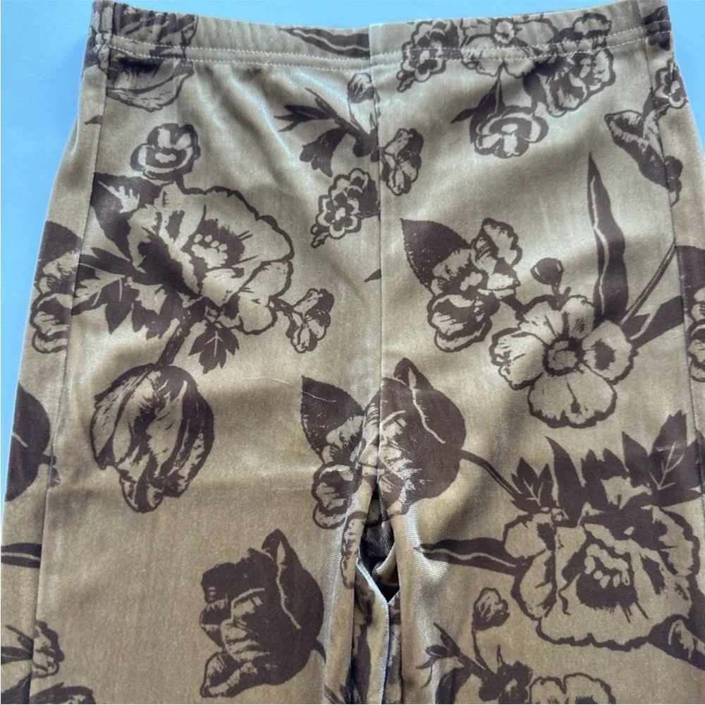 Joyfolie Myla Ochre Floral Velvet Legging Mia Joy